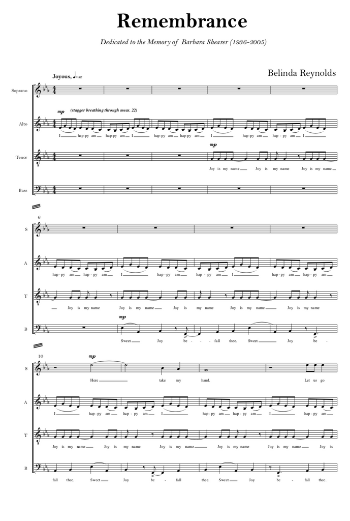 Remembrance (2006) - Belinda Reynolds